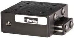 Parker - 25 Lb. Capacity, 6-32 Mount Hole, 1" Travel, Ball Bearing Slide Table - Single Axis, 8 Mounting Holes, 1-3/4" Long x 1-3/4" Wide x 3/4" High - USA Tool & Supply
