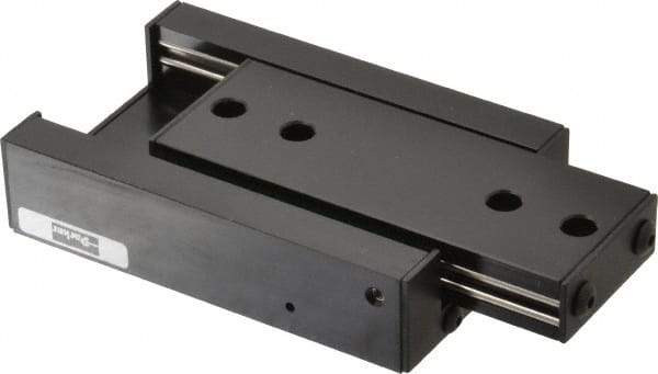 Parker - 88 Lb. Capacity, 10-32 Mount Hole, 2" Travel, Ball Bearing Slide Table - Single Axis, 8 Mounting Holes, 4" Long x 2.62" Wide x 1" High - USA Tool & Supply