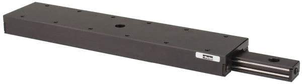 Parker - 142 Lb. Capacity, 10-32 Mount Hole, 9" Travel, Ball Bearing Slide Table - Single Axis, 10 Mounting Holes, 12" Long x 2.62" Wide x 1" High - USA Tool & Supply