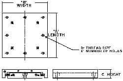 Parker - 252 Lb. Capacity, 10-32 Mount Hole, 4" Travel, Crossed Roller Slide Table - Single Axis, 10 Mounting Holes, 6" Long x 2.62" Wide x 1" High - USA Tool & Supply