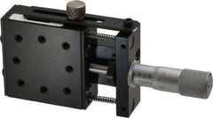 Parker - 25 Lb. Capacity, 6-32 Mount Hole, 1/2" Travel, Precision Ball Bearing Table with Center Drive - Single Axis, 8 Mounting Holes, 1-3/4" Long x 1-3/4" Wide x 3/4" High - USA Tool & Supply