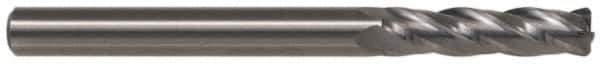 SGS - 5/16", 11/16" LOC, 5/16" Shank Diam, 4" OAL, 6 Flute, Solid Carbide Square End Mill - Single End, AlTiN Finish, Spiral Flute, 45° Helix, Centercutting, Right Hand Cut, Right Hand Flute, Series 57 - USA Tool & Supply