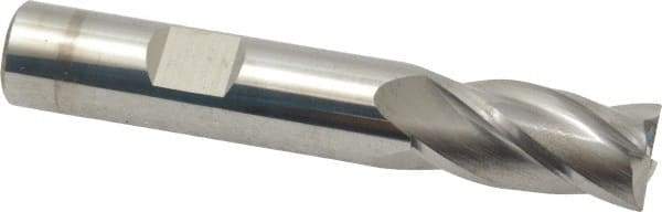 SGS - 1/2", 4 Flute, Single End, Solid Carbide, 0.015" Corner Radius End Mill - 3" OAL, 30° Helix, Right Hand Flute, 1" LOC, Right Hand Cut - USA Tool & Supply