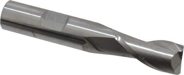 SGS - 1/2", 2 Flute, Single End, Solid Carbide, 0.015" Corner Radius End Mill - 3" OAL, 30° Helix, Right Hand Flute, 1" LOC, Right Hand Cut - USA Tool & Supply