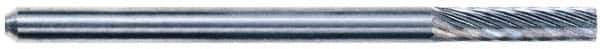 M.A. Ford - 1/8" Cut Diam, 1/8" Shank Diam, Cylinder Head Double Cut Burr - Carbide, Flat End, 9/16" LOC, 3" OAL - USA Tool & Supply