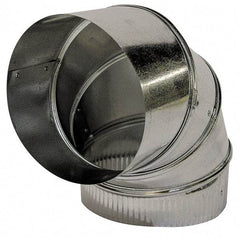 Made in USA - 8" ID Galvanized Duct Round Adjustable Elbow - 26 Gage, 12 Piece - USA Tool & Supply