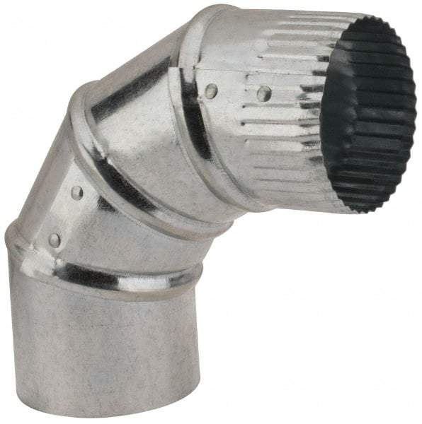 Made in USA - 3" ID Galvanized Duct Round Adjustable Elbow - Standard Gage, 30 Piece - USA Tool & Supply