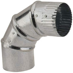 Made in USA - 3" ID Galvanized Duct Round Adjustable Elbow - Standard Gage, 30 Piece - USA Tool & Supply