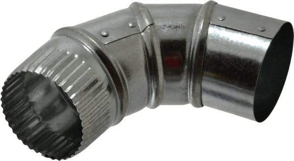 Made in USA - 3" ID Galvanized Duct Round Adjustable Elbow - 26 Gage, 30 Piece - USA Tool & Supply