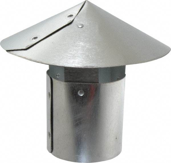 Made in USA - 3" ID Galvanized Duct Rain Cap - 28 Gage, 24 Piece - USA Tool & Supply