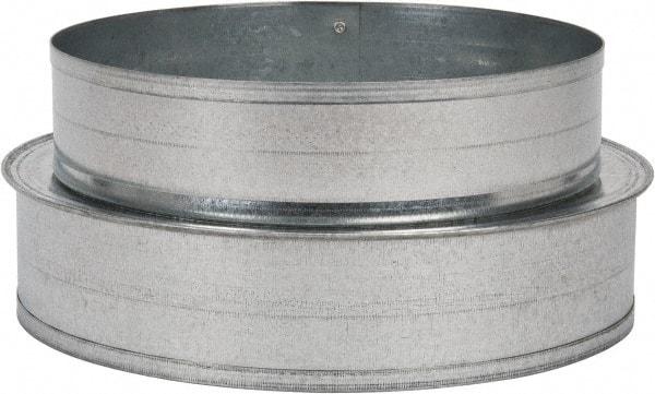 Made in USA - 8" ID Galvanized Duct Shortway Reducer without Crimp - Standard Gage, 24 Piece - USA Tool & Supply