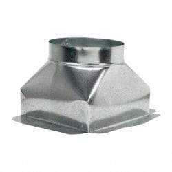 Made in USA - 8" ID Galvanized Duct Top Ceiling Box - 10" Long x 10" Wide x 7-3/4" High, Standard Gage, 12 Piece - USA Tool & Supply