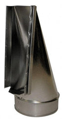 Made in USA - 6" ID Galvanized Duct End Stack Boot - 2-1/4" Long x 10" Wide, Standard Gage, 25 Piece - USA Tool & Supply