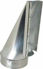 Made in USA - 6" ID Galvanized Duct End Stack Boot - 3-1/4" Long x 10" Wide, Standard Gage, 25 Piece - USA Tool & Supply