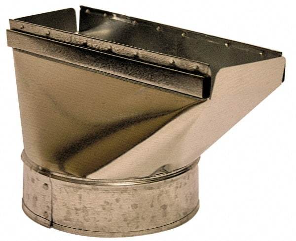 Made in USA - 6" ID Galvanized Duct Straight Stack Boot - 10" Long x 2-1/4" Wide, Standard Gage, 25 Piece - USA Tool & Supply