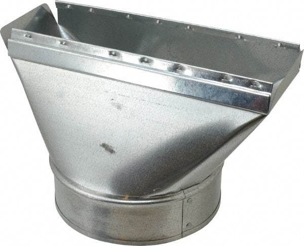 Made in USA - 6" ID Galvanized Duct Straight Stack Boot - 10" Long x 3-1/4" Wide, Standard Gage, 25 Piece - USA Tool & Supply