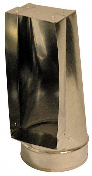 Made in USA - 6" ID Galvanized Duct End Register Boot - 12" Long x 2-1/4" Wide, Standard Gage, 30 Piece - USA Tool & Supply