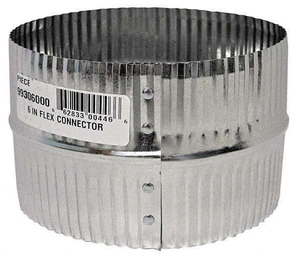 Made in USA - 8" ID Galvanized Duct Flex Connector - Standard Gage, 30 Piece - USA Tool & Supply