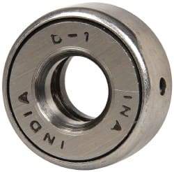 INA Bearing - 1/2" Inside x 1-7/32" Outside Diam, 9/16" Thick, Steel Ball Thrust Bearing - 5,600 Lbs. Static Capacity, 3,850 Max Pressure x Velocity - USA Tool & Supply