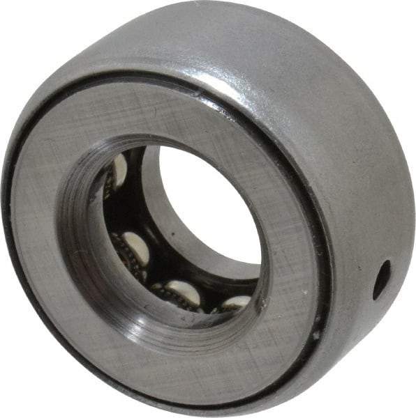 INA Bearing - 9/16" Inside x 1-7/32" Outside Diam, 9/16" Thick, Steel Ball Thrust Bearing - 5,600 Lbs. Static Capacity, 3,850 Max Pressure x Velocity - USA Tool & Supply