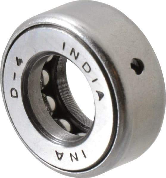 INA Bearing - 11/16" Inside x 1.344" Outside Diam, 9/16" Thick, Steel Ball Thrust Bearing - 6,700 Lbs. Static Capacity, 4,100 Max Pressure x Velocity - USA Tool & Supply