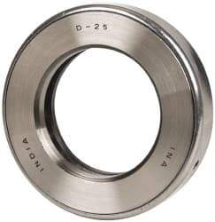 INA Bearing - 2" Inside x 3-11/32" Outside Diam, 13/16" Thick, Steel Ball Thrust Bearing - 29,000 Lbs. Static Capacity, 10,800 Max Pressure x Velocity - USA Tool & Supply