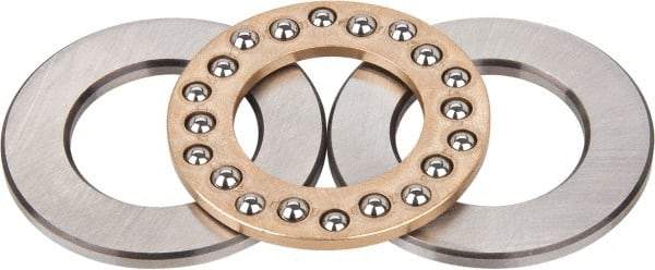 INA Bearing - 1-1/2" Inside x 2-19/32" Outside Diam, 5/8" Thick, Steel Ball Thrust Bearing - 1,340 Lbs. Static Capacity, 1,690 Max Pressure x Velocity - USA Tool & Supply