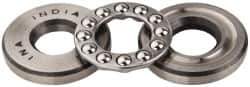 INA Bearing - 1/2" Inside x 1-7/32" Outside Diam, 9/16" Thick, Steel Ball Thrust Bearing - 3,750 Lbs. Static Capacity, 2,330 Max Pressure x Velocity - USA Tool & Supply