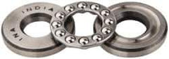INA Bearing - 1/2" Inside x 1-7/32" Outside Diam, 9/16" Thick, Steel Ball Thrust Bearing - 3,750 Lbs. Static Capacity, 2,330 Max Pressure x Velocity - USA Tool & Supply