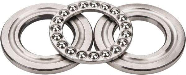 INA Bearing - 1-3/4" Inside x 3-3/32" Outside Diam, 13/16" Thick, Steel Ball Thrust Bearing - 14,000 Lbs. Static Capacity, 6,100 Max Pressure x Velocity - USA Tool & Supply