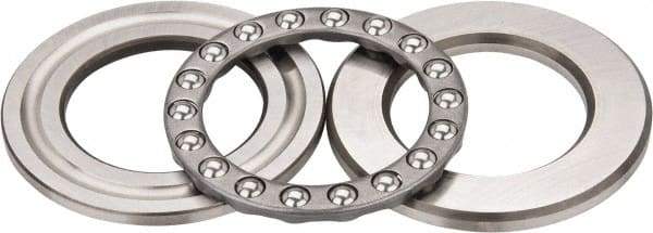 INA Bearing - 2-1/4" Inside x 3-23/32" Outside Diam, 13/16" Thick, Steel Ball Thrust Bearing - 22,600 Lbs. Static Capacity, 9,000 Max Pressure x Velocity - USA Tool & Supply