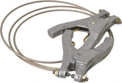 Hubbell Workplace - 19 AWG, 5 Ft., Hand Clamp, Grounding Cable with Clamps - Noninsulated, Includes 2 Hand Clamps - USA Tool & Supply