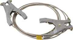 Hubbell Workplace - 19 AWG, 10 Ft., Hand Clamp, Grounding Cable with Clamps - Noninsulated, Includes 2 Hand Clamps - USA Tool & Supply