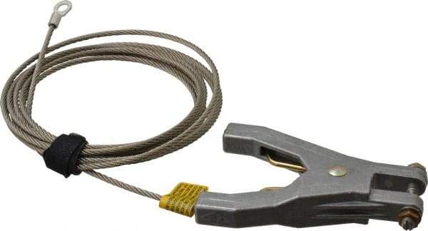 Hubbell Workplace - 19 AWG, 10 Ft., Hand Clamp, Terminal, Grounding Cable with Clamps - Noninsulated - USA Tool & Supply