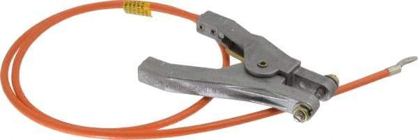 Hubbell Workplace - 19 AWG, 3 Ft., Hand Clamp, Terminal, Grounding Cable with Clamps - Orange - USA Tool & Supply