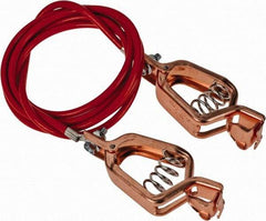 Hubbell Workplace - 19 AWG, 5 Ft., Alligator Clip, Grounding Cable with Clamps - Noninsulated, Includes 2 Alligator Clips, Federal Specification A-A-59466-010 - USA Tool & Supply