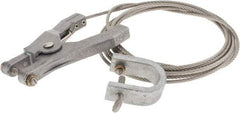 Hubbell Workplace - 19 AWG, 10 Ft., Alligator Clip, Hand Clamp, Grounding Cable with Clamps - Noninsulated, Federal Specification A-A-59466-010 - USA Tool & Supply