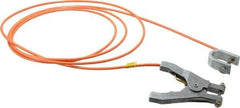 Hubbell Workplace - 19 AWG, 10 Ft., C-Clamp, Hand Clamp, Grounding Cable with Clamps - Orange - USA Tool & Supply