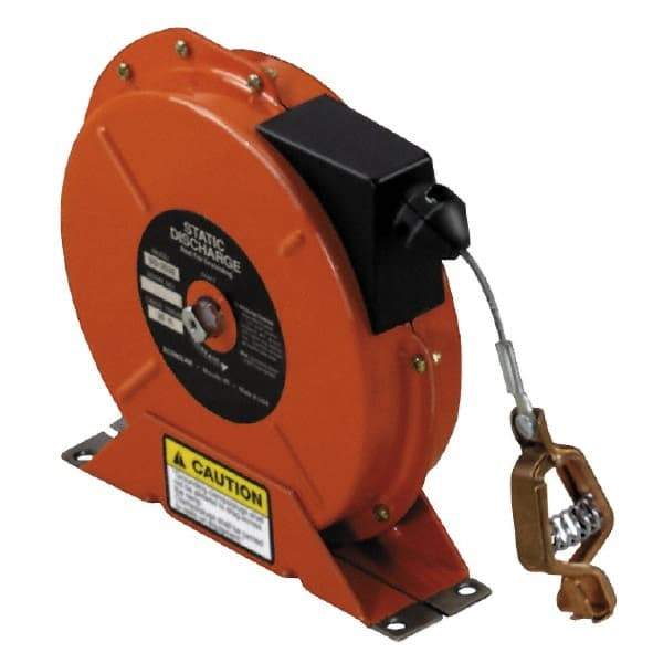 Hubbell Workplace - 1/8 Inch x 50 Ft. Stranded Cable Grounding Reel - Spring Driven Reel - USA Tool & Supply