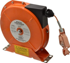 Hubbell Workplace - 1/8 Inch x 50 Ft. Stranded Cable Grounding Reel - Spring Driven Reel - USA Tool & Supply