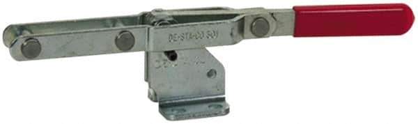 De-Sta-Co - 450 Lb Capacity, Horizontal, U-Bar, Flanged Base, Stainless Steel Pull Action Latch Clamp - 4" Drawing Movement, 8.33" OAL, Straight Handle - USA Tool & Supply