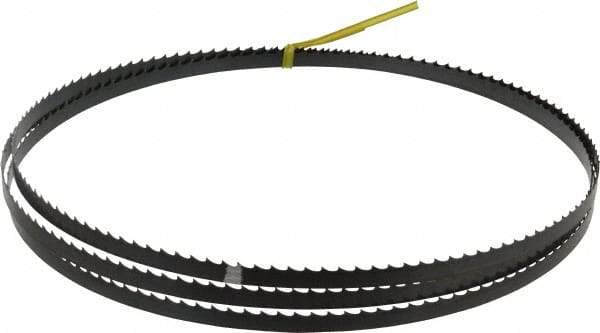 Starrett - 4 TPI, 7' 9-1/2" Long x 3/8" Wide x 0.025" Thick, Welded Band Saw Blade - Carbon Steel, Toothed Edge, Raker Tooth Set, Flexible Back, Contour Cutting - USA Tool & Supply