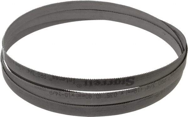 Starrett - 10 to 14 TPI, 14' 6" Long x 3/4" Wide x 0.035" Thick, Welded Band Saw Blade - Bi-Metal, Toothed Edge, Raker Tooth Set, Contour Cutting - USA Tool & Supply