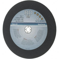 Value Collection - 10" Aluminum Oxide Cutoff Wheel - 3/32" Thick, 5/8" Arbor, 6,000 Max RPM - USA Tool & Supply