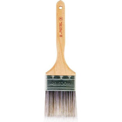 Wooster Brush - 3" Flat Nylon/Polyester Sash Brush - 3-3/16" Bristle Length, 7.88" Maple Fluted Handle - USA Tool & Supply