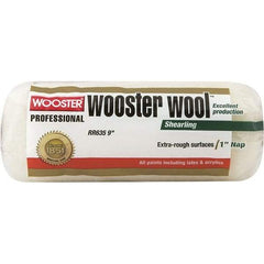 Wooster Brush - 1" Nap, 9" Wide Paint Roller - Rough Texture, Lambswool - USA Tool & Supply