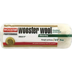 Wooster Brush - 3/4" Nap, 9" Wide Paint Roller - Rough Texture, Lambswool - USA Tool & Supply