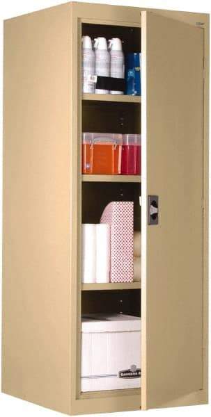 Sandusky Lee - 4 Shelf Locking Storage Cabinet - Steel, 24" Wide x 24" Deep x 60" High, Tropic Sand - USA Tool & Supply