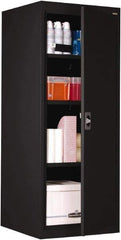 Sandusky Lee - 4 Shelf Locking Storage Cabinet - Steel, 24" Wide x 24" Deep x 60" High, Black - USA Tool & Supply