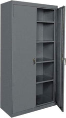 Sandusky Lee - 5 Shelf Locking Storage Cabinet - Steel, 46" Wide x 24" Deep x 78" High, Charcoal Gray - USA Tool & Supply